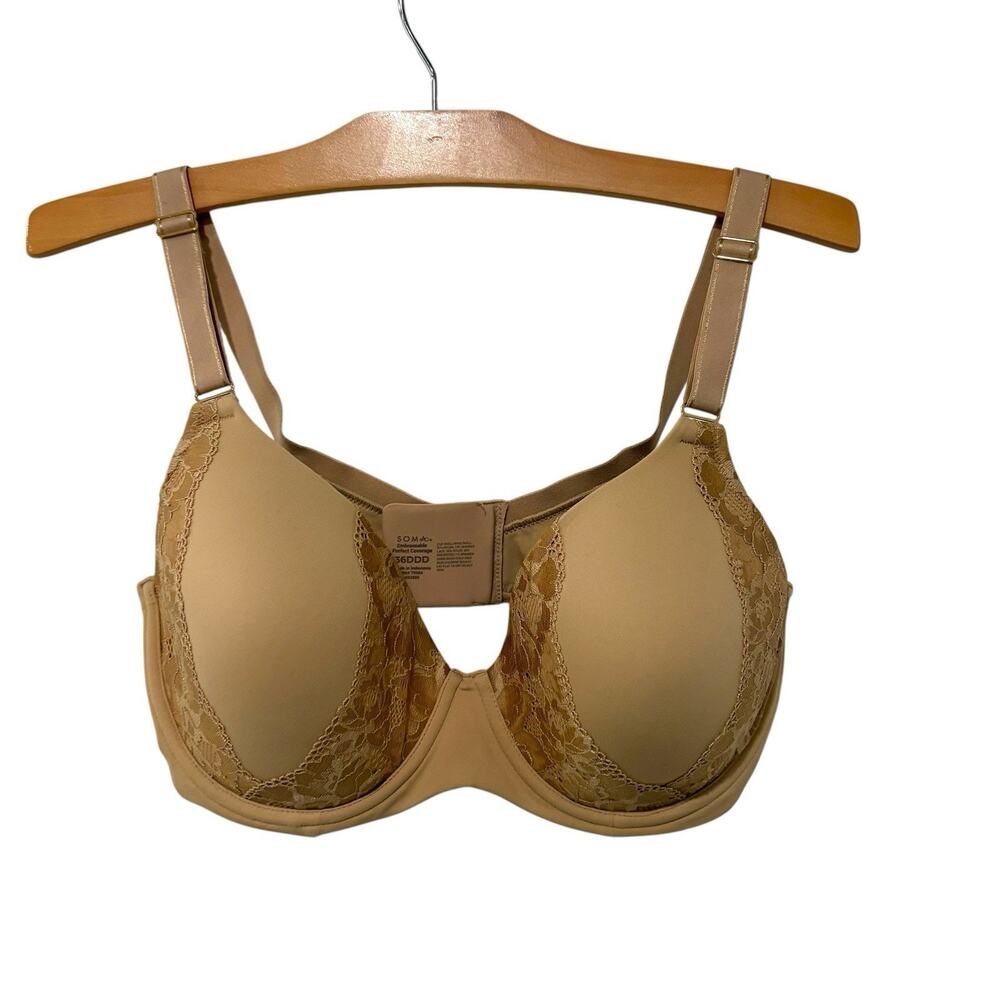 Soma | Bra Embraceable Perfect Coverage Nude Lace T Shirt Bra- Size 36DDD